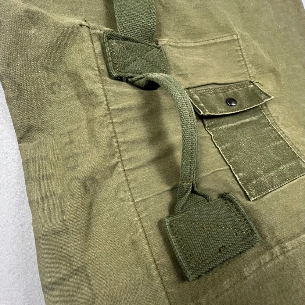 Military Duffel Bag Olive Green Canvas US Army Vintage Gear Barracks Bag OD